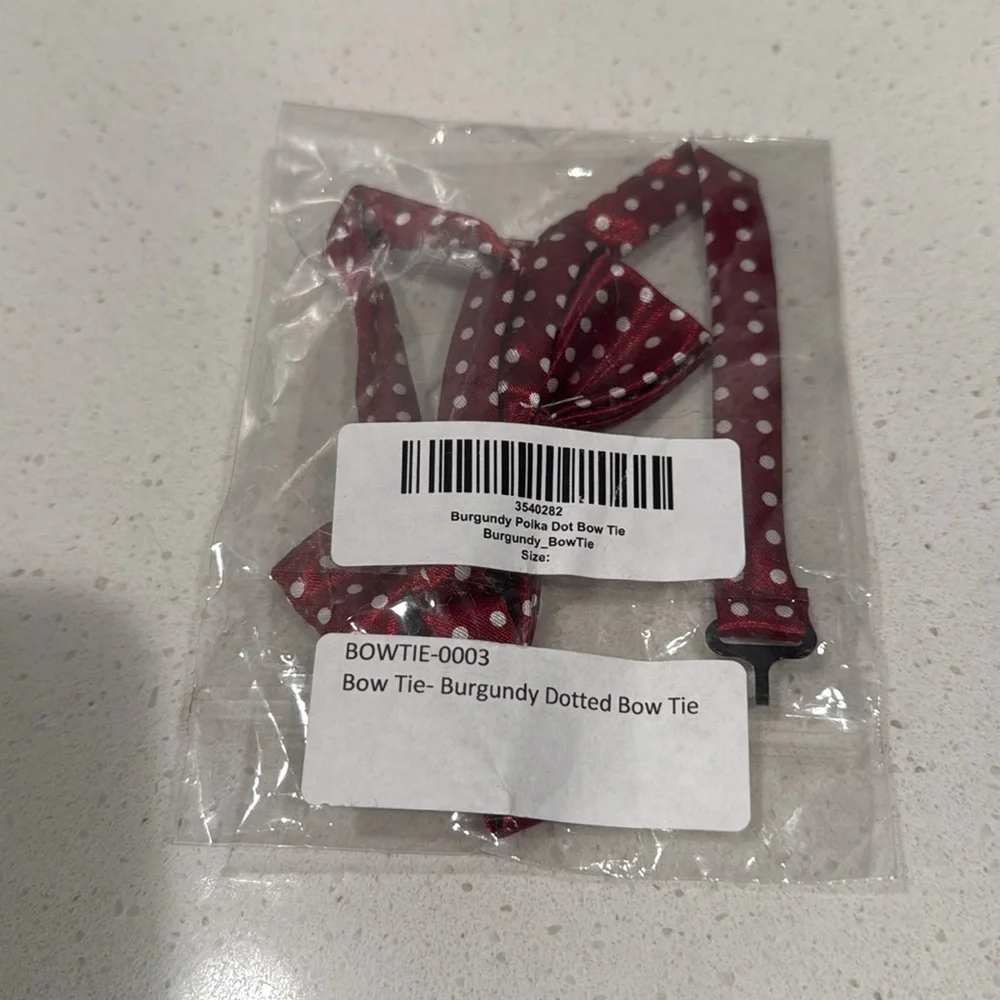 Boys Burgundy Polka Dot Bow Tie